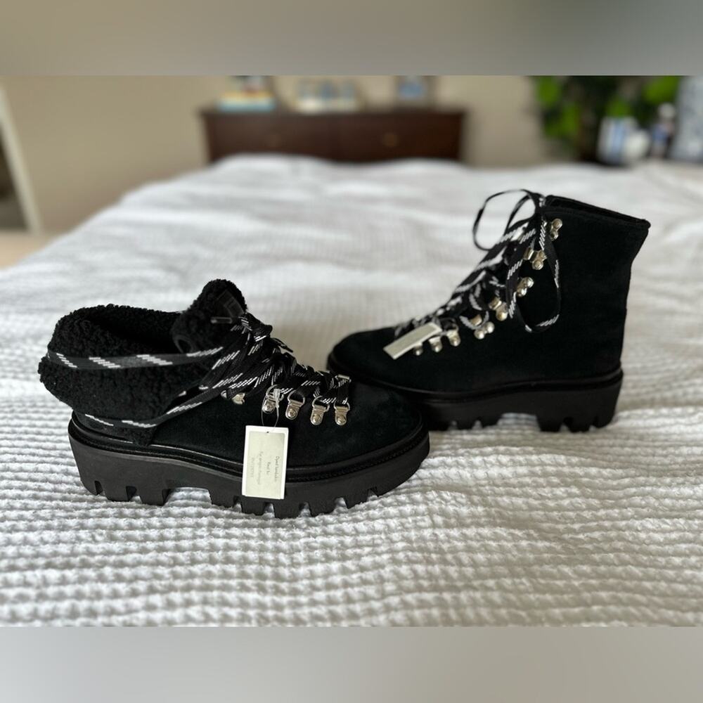 New ALL SAINTS WANDA SUEDE combat boots black color US 9 EU 39 - Picture 10 of 16